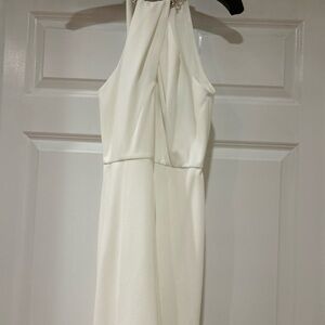 JAYGODFREY Elegant White Backless Jumpsuit